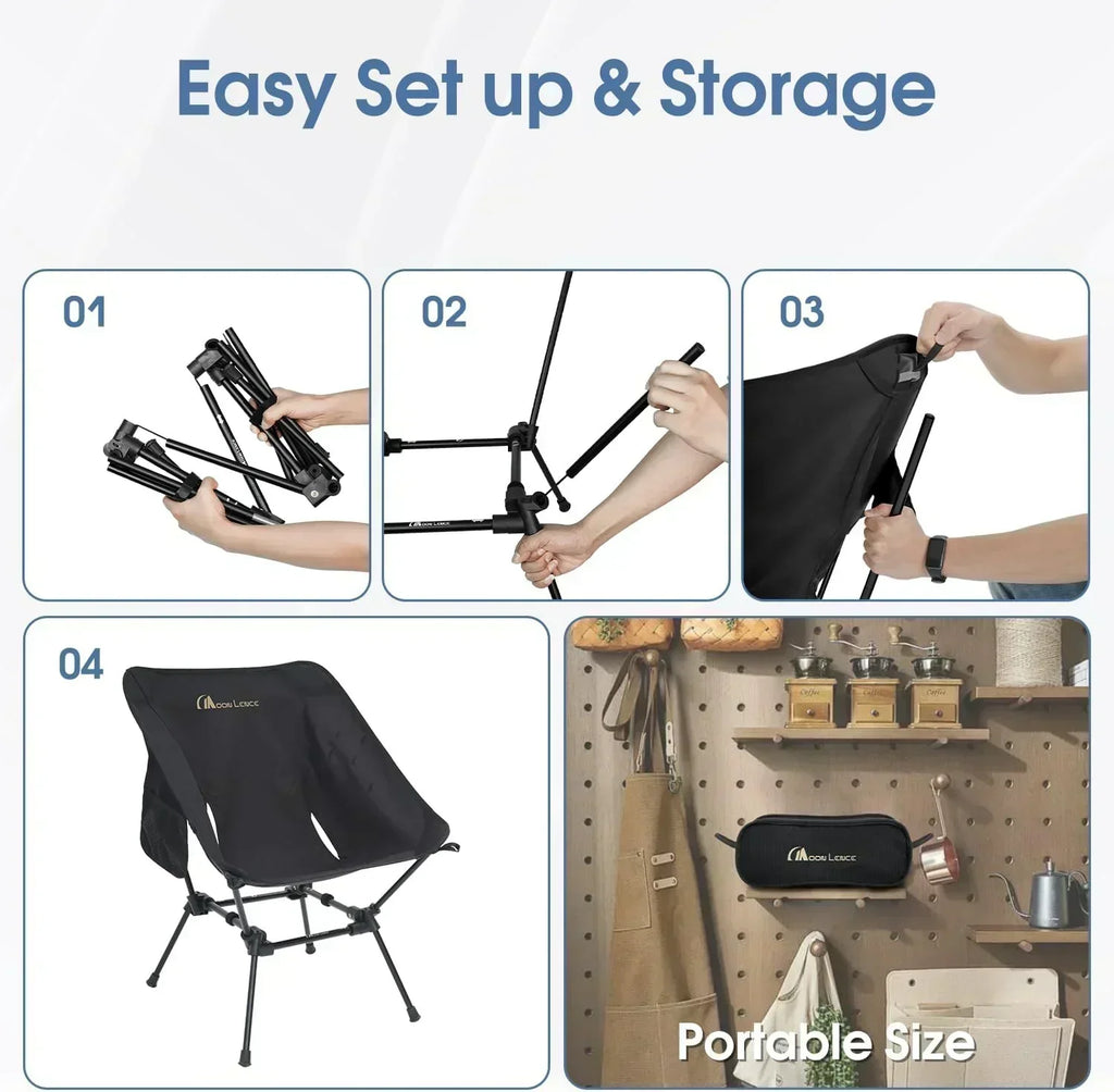 Portable Camping Chair Plus Folding Chair for Backpacking and Hiking