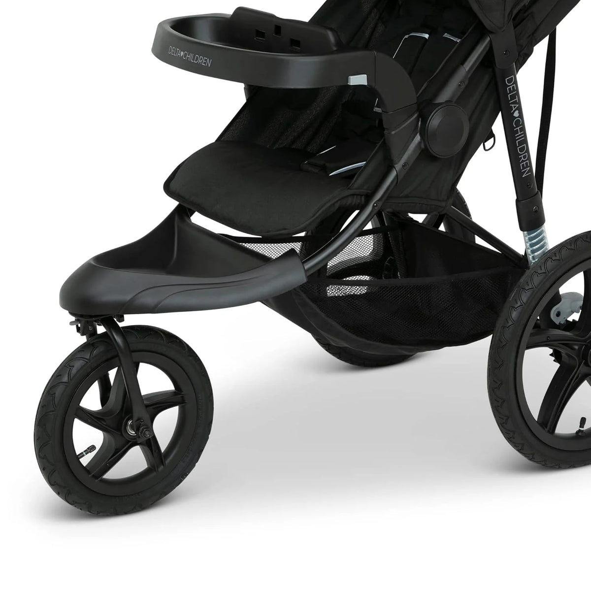 Delta Children Apollo Jogging Stroller Shock Absorbing Frame with Large Canopy Recline