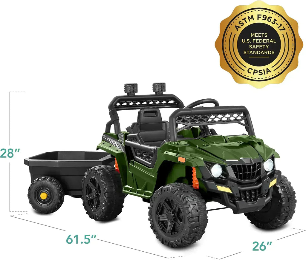 Children's black UTV electric children's car