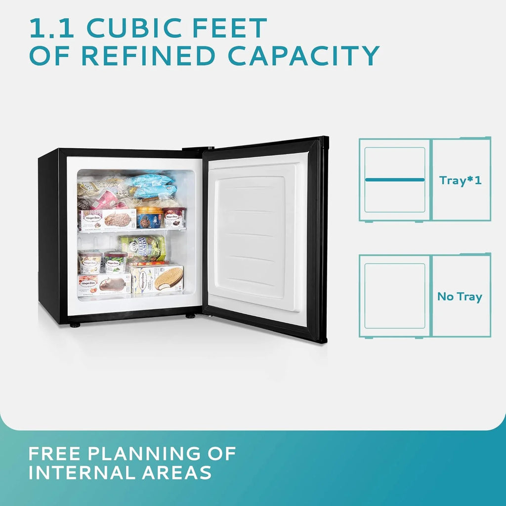 Upright freezer, 3.0Cubic Feet, Single Door Compact Mini Freezer with Reversible Door Small freezer for Home/Dorms/Apartment/Office