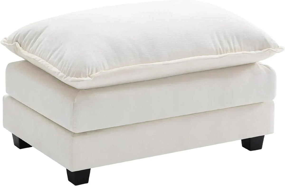 111.4 Inch L Shaped Modern Sofa Modular Cloud Sofa with Ottoman 4 Seater Chenille Deep Seat Sofa