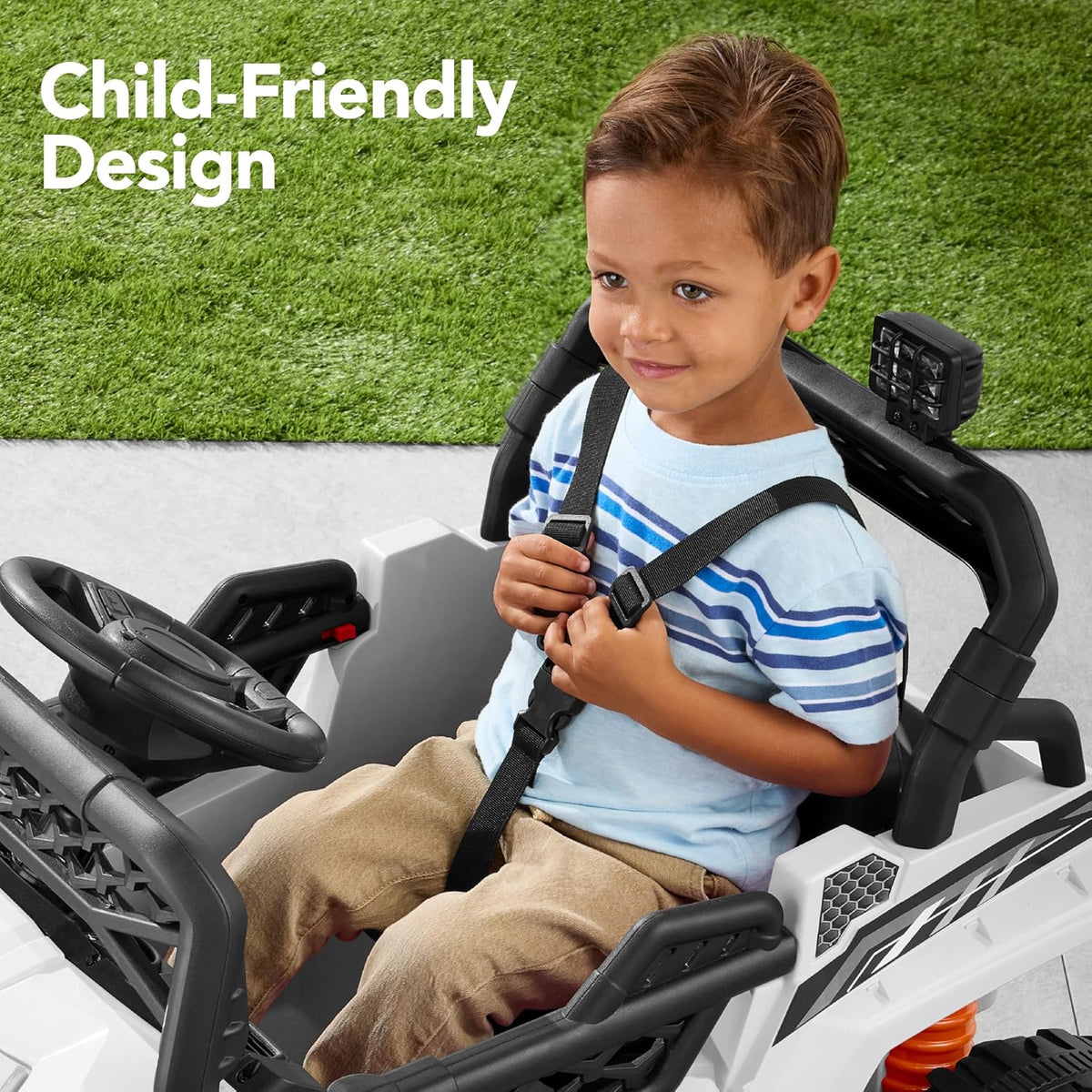 Children's black UTV electric children's car