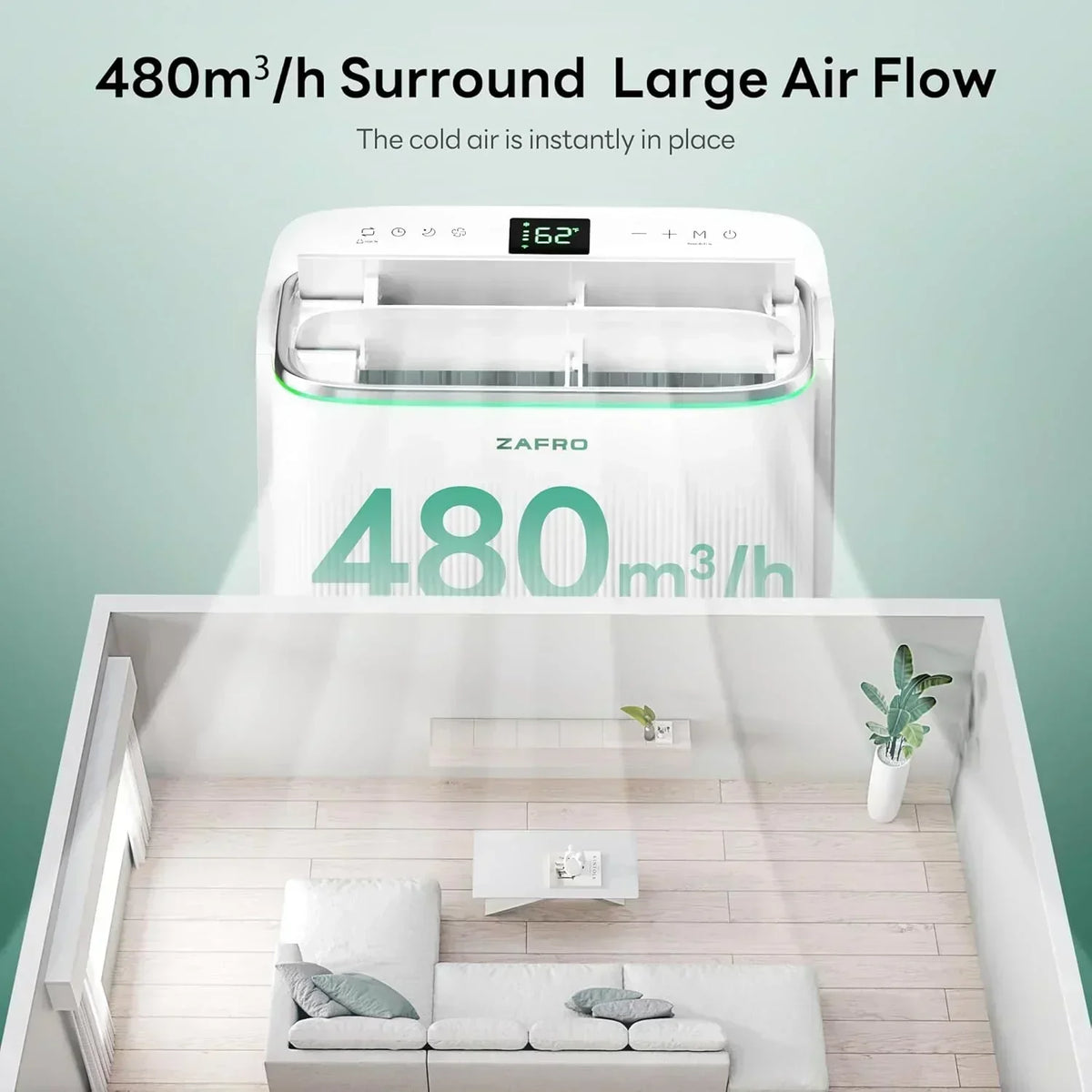 ZAFRO 8,000 BTU Portable Air Conditioners 4 Modes Portable AC Unit with Fast Cooling
