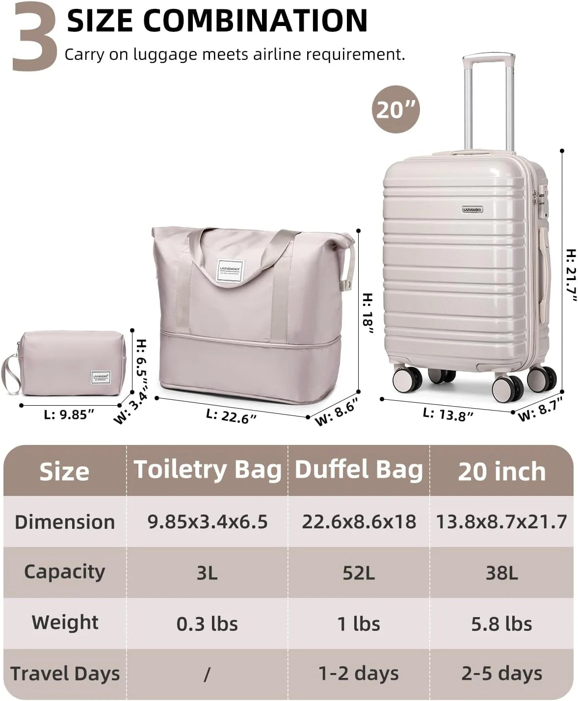 6-piece luggage set, expandable hardshell suitcase set with spinner wheels, lightweight rolling luggage set