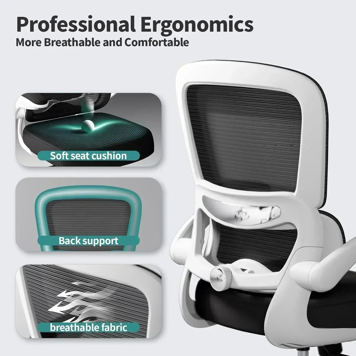 TRALT Office Chair Ergonomic Desk Chair 330 lbs Home Mesh Gaming Chair with Wheels