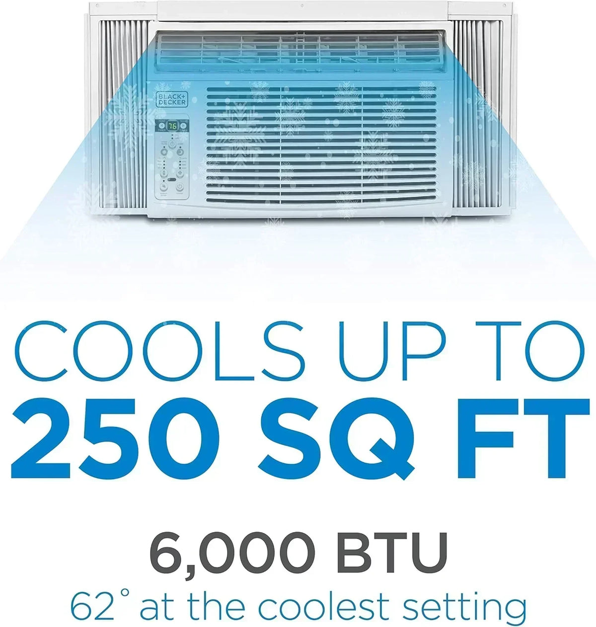 BLACK+DECKER Window Air Conditioner 5000 BTU Cools Up to 150 Square Feet AC Mechanical Controls