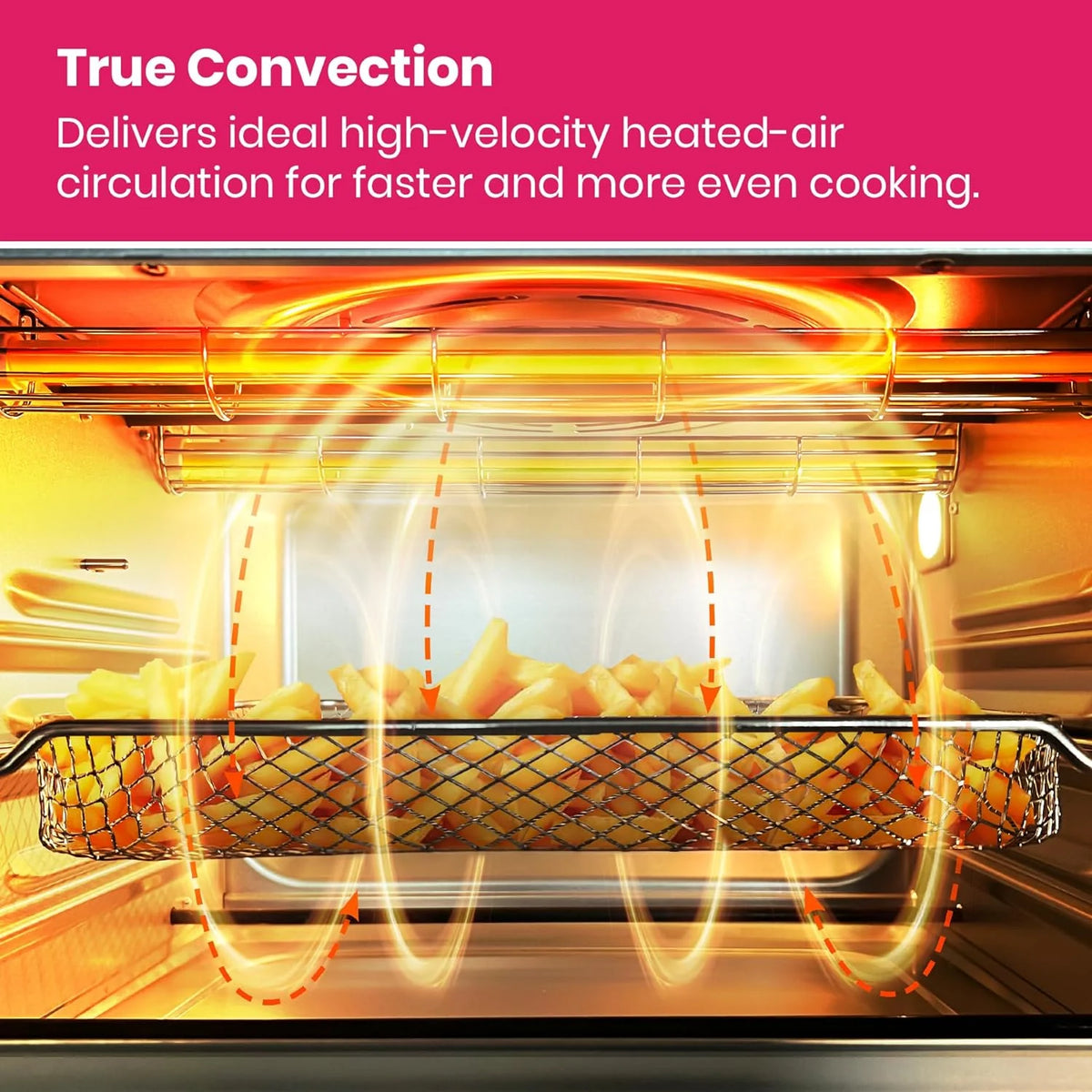 Infrared Heating Air Fryer Toaster Oven, Extra Large Countertop Convection Oven 10-in-1 Combo, 6-Slice Toast, Enamel Baking Pan Easy Clean with Recipe Book, Black Matte Stainless Steel