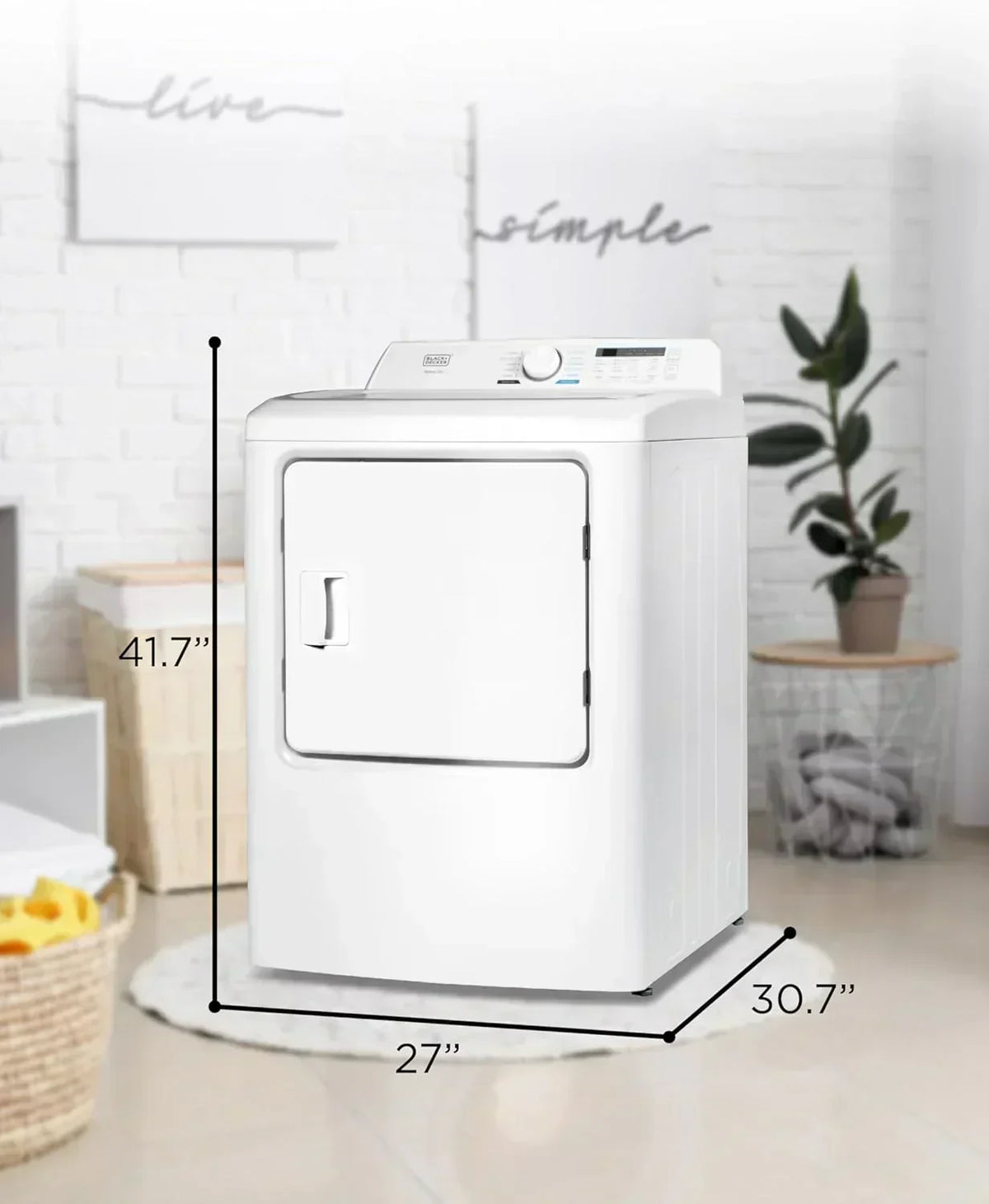 Compact Clothes Dryer 1.5 Cu. Ft. 850W Electric Dryer 120V Vented Dryer Stainless Steel Drum