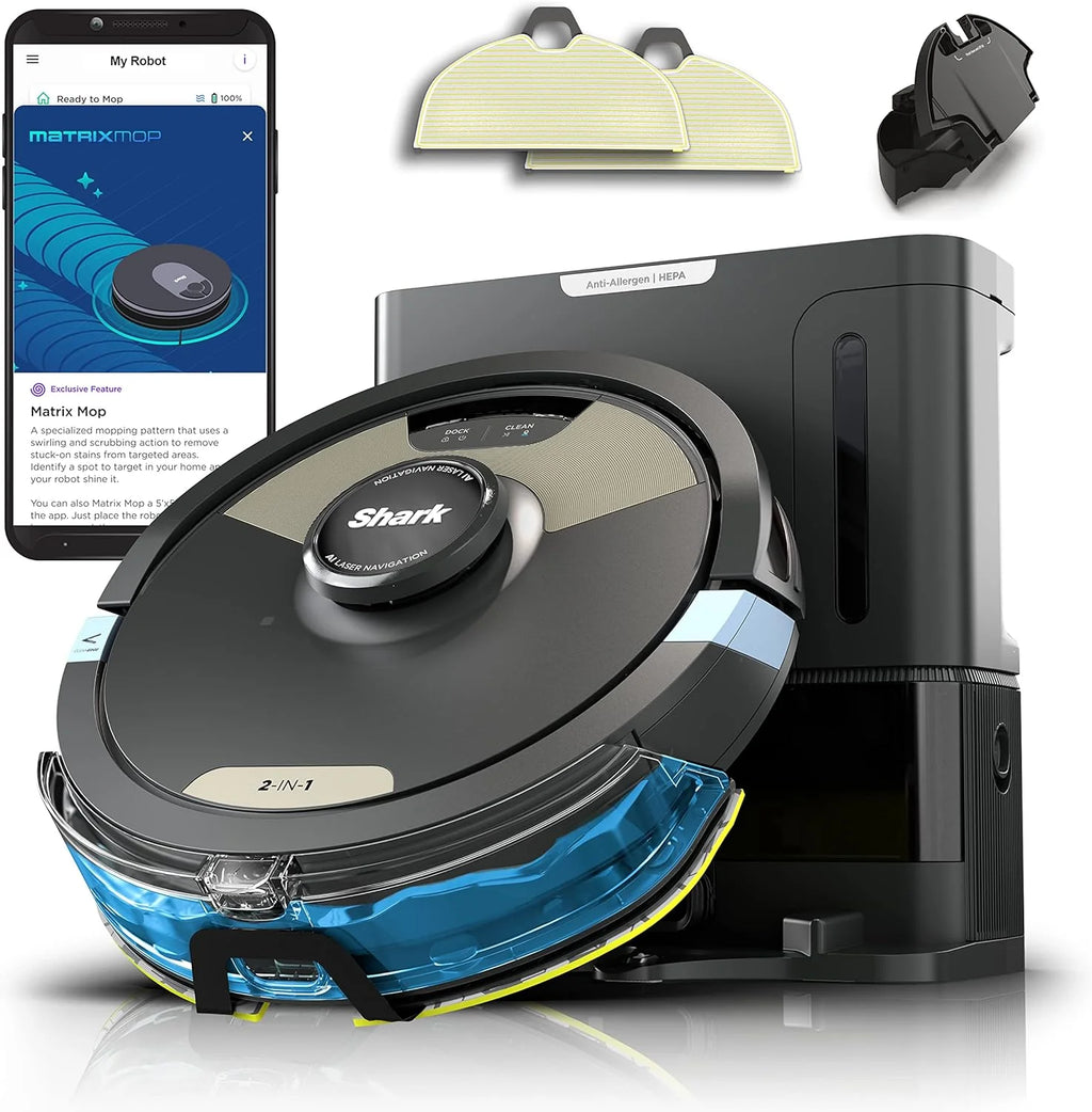 Robot Vacuum & Mop Combo, Powerful Suction, Matrix Plus, 60-Day Debris Capacity, HEPA Bagless Self Empty Base, Sonic Mopping, Home Mapping for Pet Hair - Carpets & Hardfloor, AV2610WA