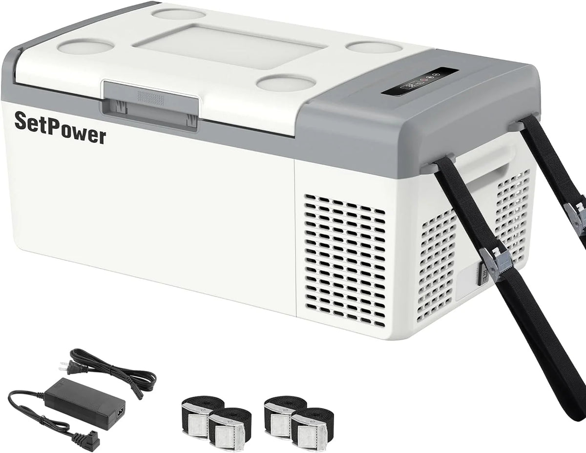 12V Refrigerator 21 Quart Portable Freezer 50 Hours Keep Cool,Electric Cooler for Vehicles Car Refrigerator 12V Portable Fridge for Car Camping Truck Van RV SUV Road Trip Travel RF20