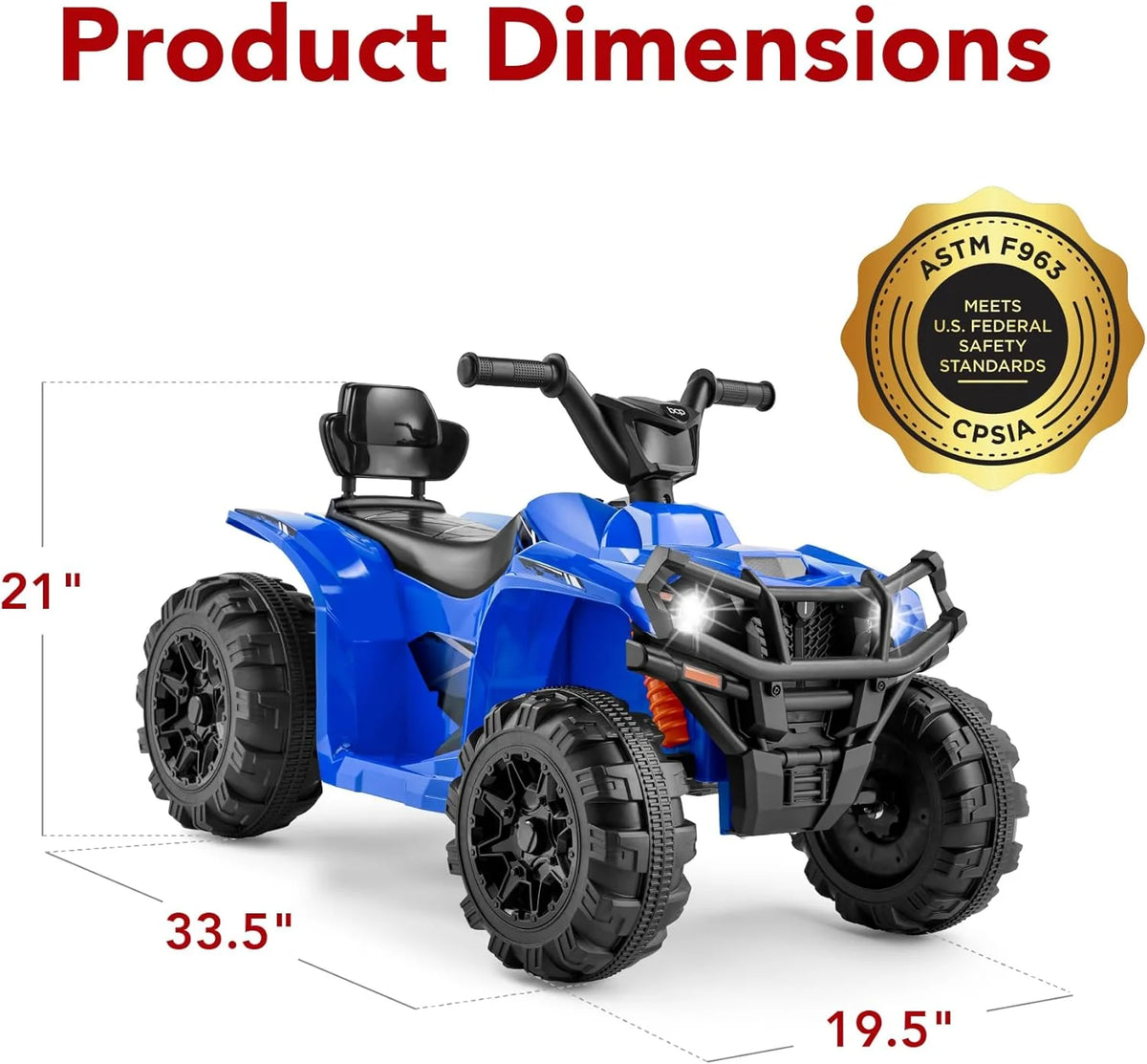 Best Choice Products 12V Kids Ride-On Electric ATV, 4-Wheeler Quad Car Toy w/Bluetooth Audio, 2.4mph Max Speed, Treaded Tires, LED Headlights, Radio