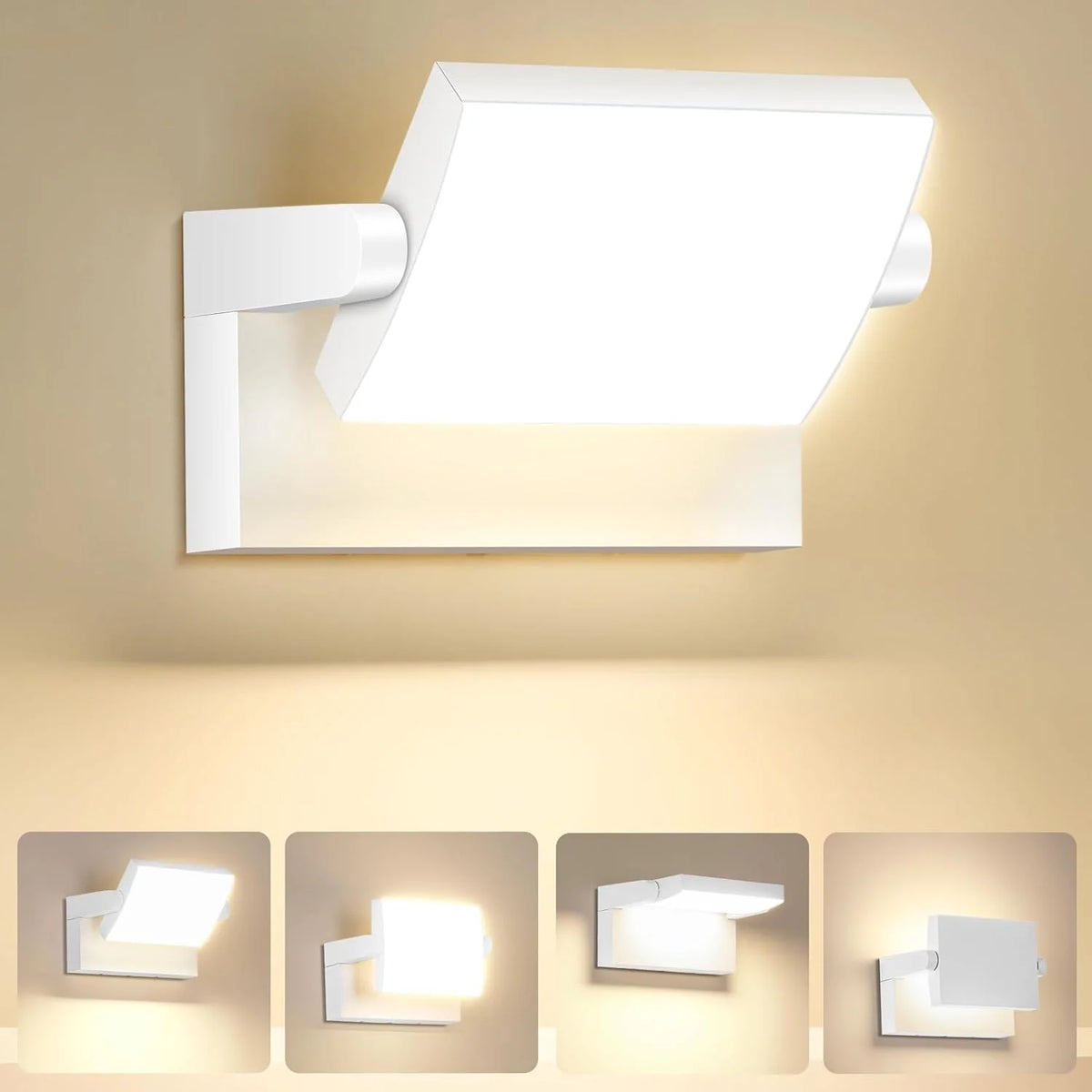 Outdoor LED Wall Light 40W Adjustable Modern Exterior Wall Mount Fixture 6000K Waterproof Black Lighting for Home and Yard