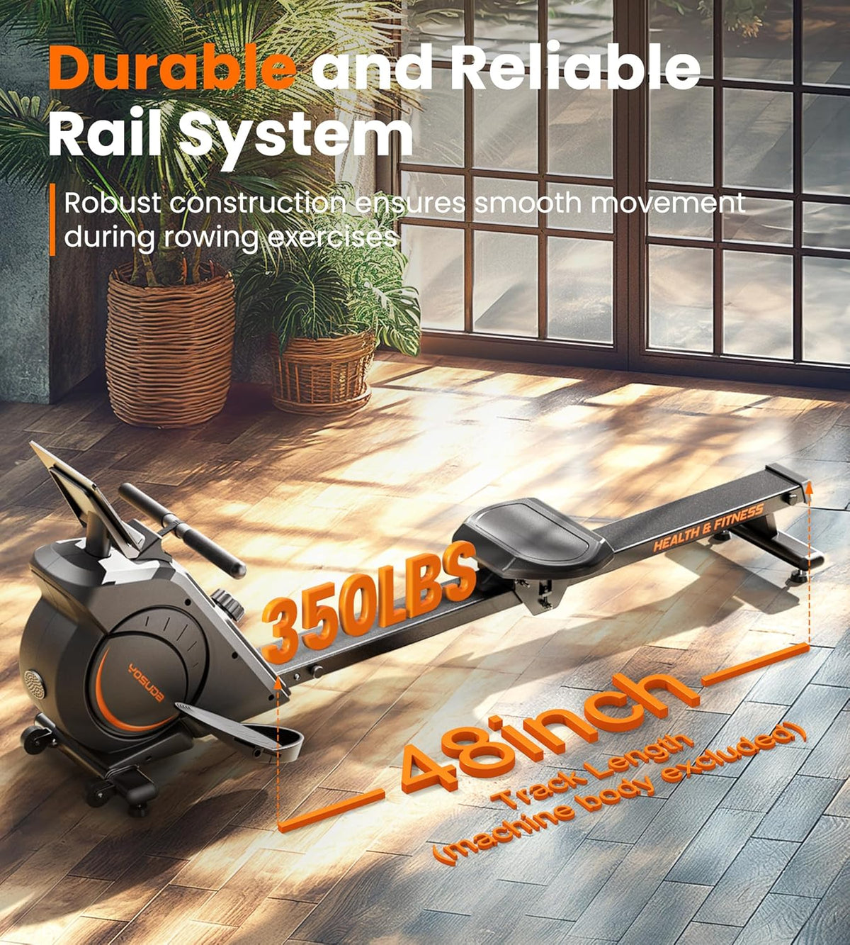 YOSUDA Home Magnet/Water Resistance Rowing Machine Support Bluetooth and Applications