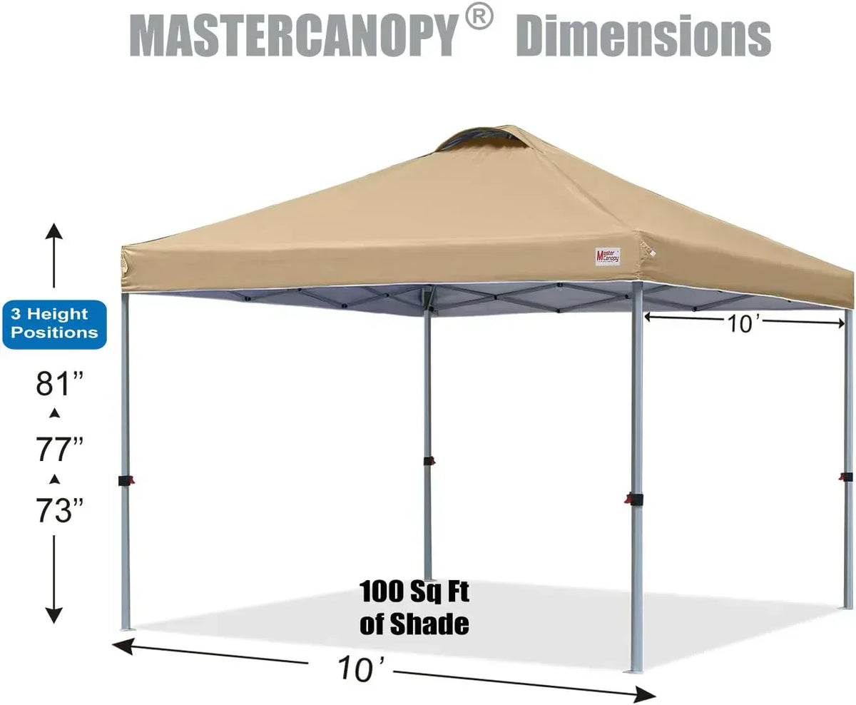 Durable Pop-up Canopy Tent with Roller Bag (10x10 Black)