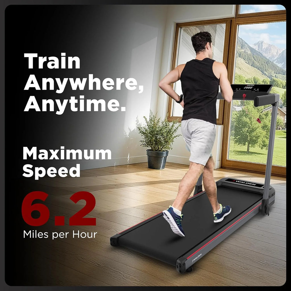 Walden Sports Folding Electric Treadmill with Handle Portable Running Machine LCD Screen