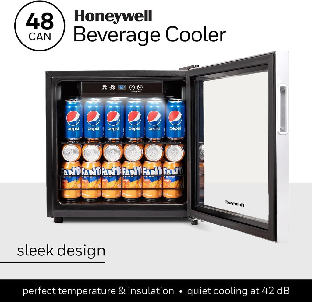 Beverage Refrigerator and Cooler, 115 Can Mini Fridge with Glass Door for Soda Beer or Wine for Office or Bar with Adjustable Removable Shelving