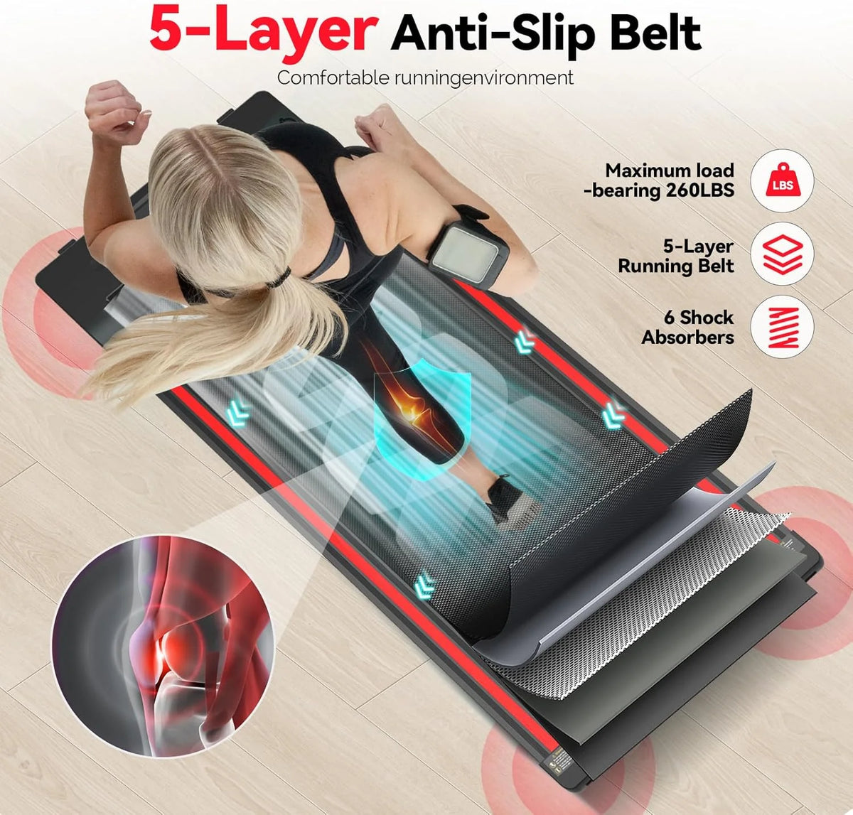 Sperax Walking Vibration Pad with APP, 3 in 1 Under Desk Treadmill, 2.5HP Low Noise Walking Treadmill Pad with Remote Control,Portable Treadmills for Home Office