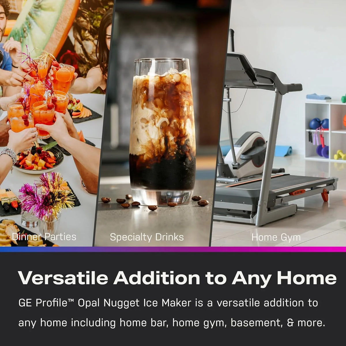 GE Profile Opal 2.0 with 0.75 Gallon Tank, Chewable Crunchable Countertop Nugget Ice Maker, Scoop included, 38 lbs in 24 hours, Pellet Ice Machine with WiFi & Smart Connected, Black Stainless Steel