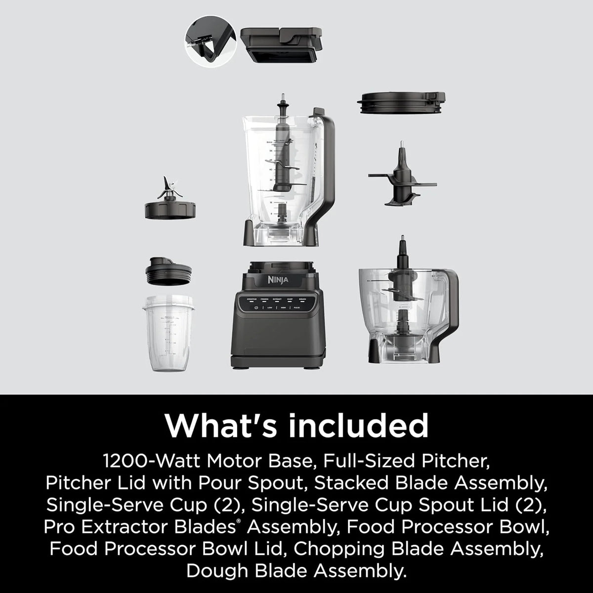 Ninja Mega Kitchen System, 1500-Watt, 72-Ounce Full-Size Blender and 8-Cup Food Processor with (2) 16-Ounce To-Go Cups