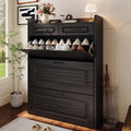 Shoe Cabinet with 3 Large Flip Drawers & 2 Storage Drawers, Narrow Shoe Organizer Cabinet Fits