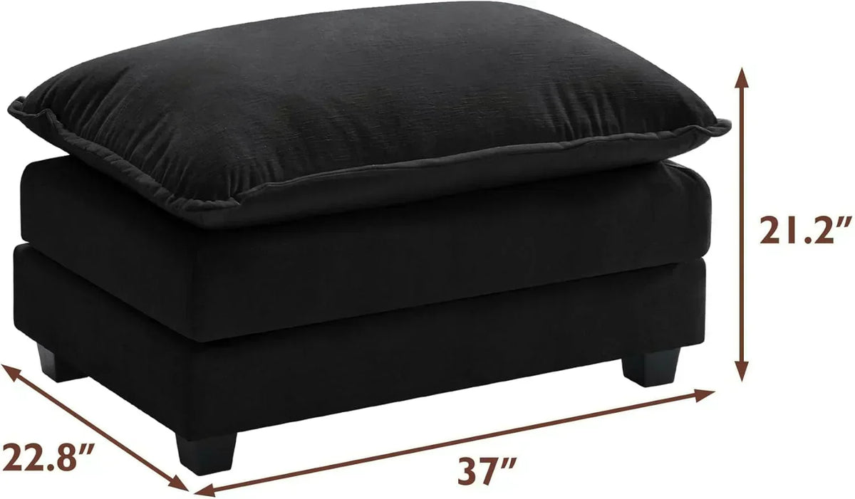 111.4 Inch L Shaped Modern Sofa Modular Cloud Sofa with Ottoman 4 Seater Chenille Deep Seat Sofa