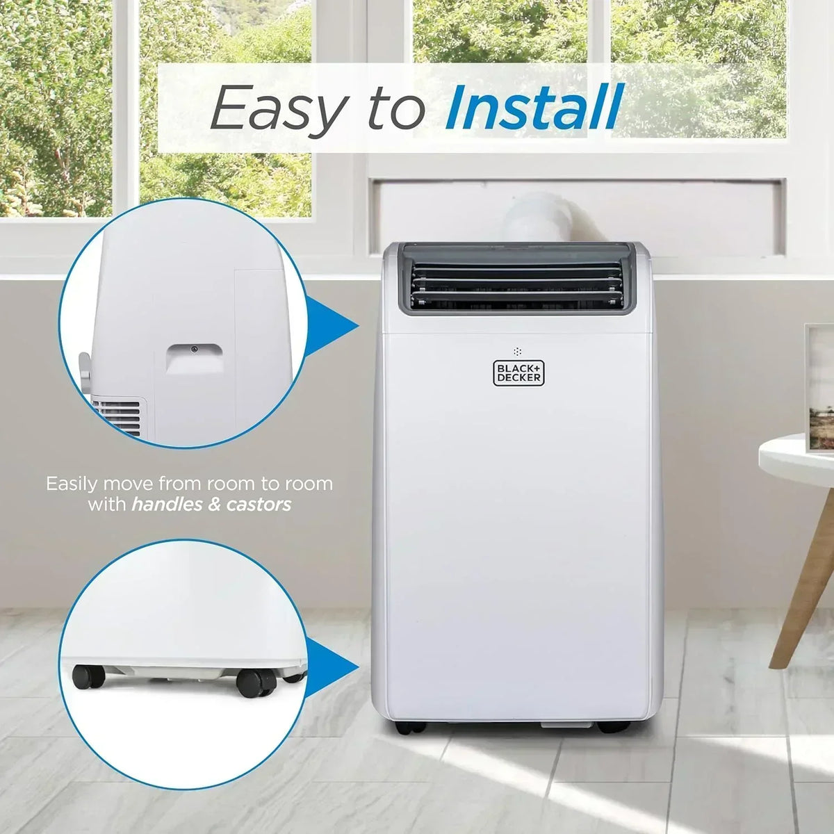 BLACK+DECKER 8,000 BTU Portable Air Conditioner for Rooms up to 350 Sq
