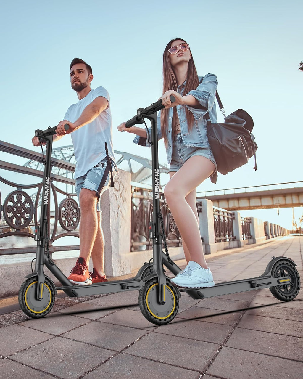 Electric Scooter, 350W/500W Motor, Top Speed 19/22 mph, Max 16/23/28Miles Ranges, Foldable E Scooter for Adults