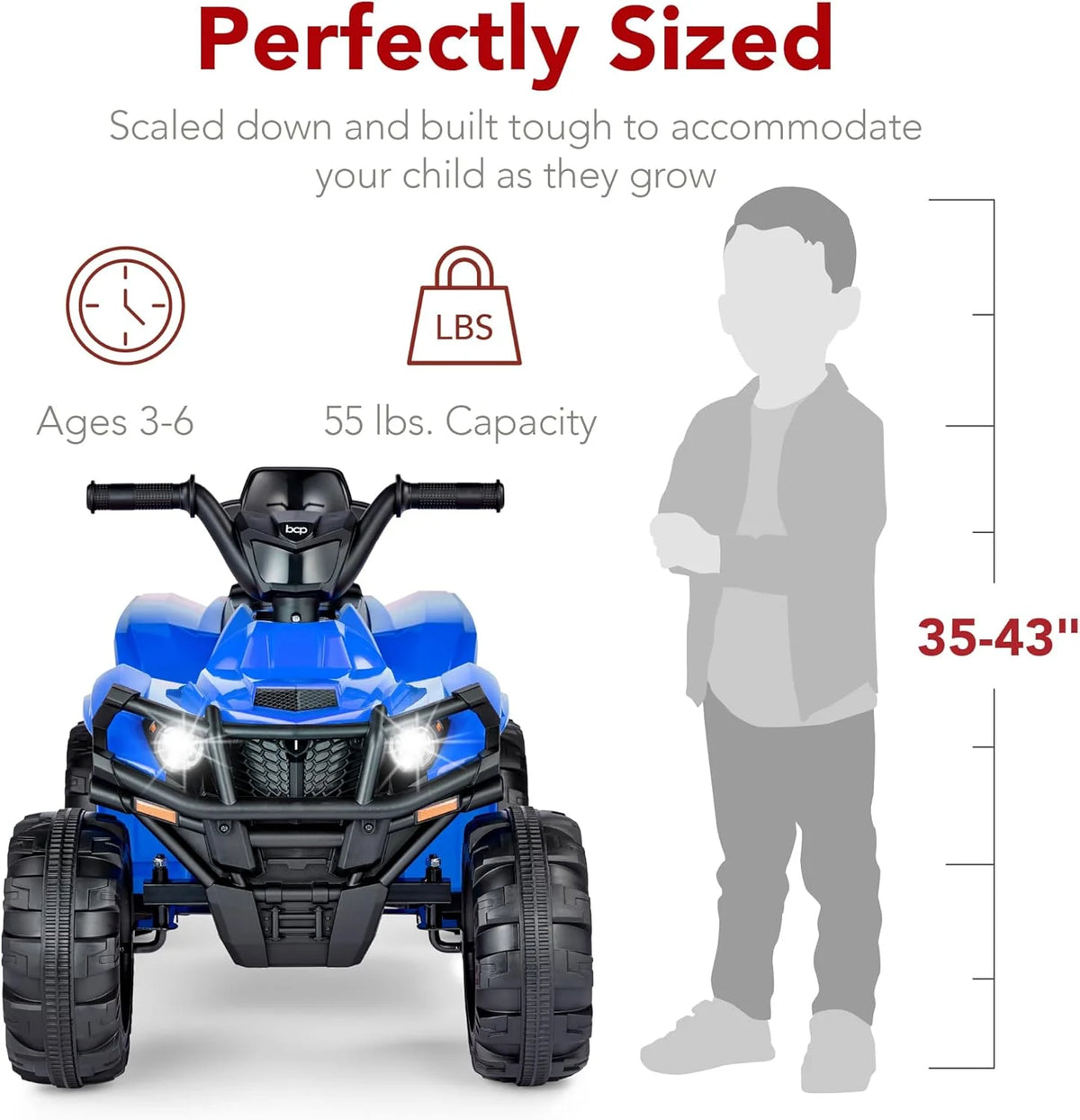 Best Choice Products 12V Kids Ride-On Electric ATV, 4-Wheeler Quad Car Toy w/Bluetooth Audio, 2.4mph Max Speed, Treaded Tires, LED Headlights, Radio
