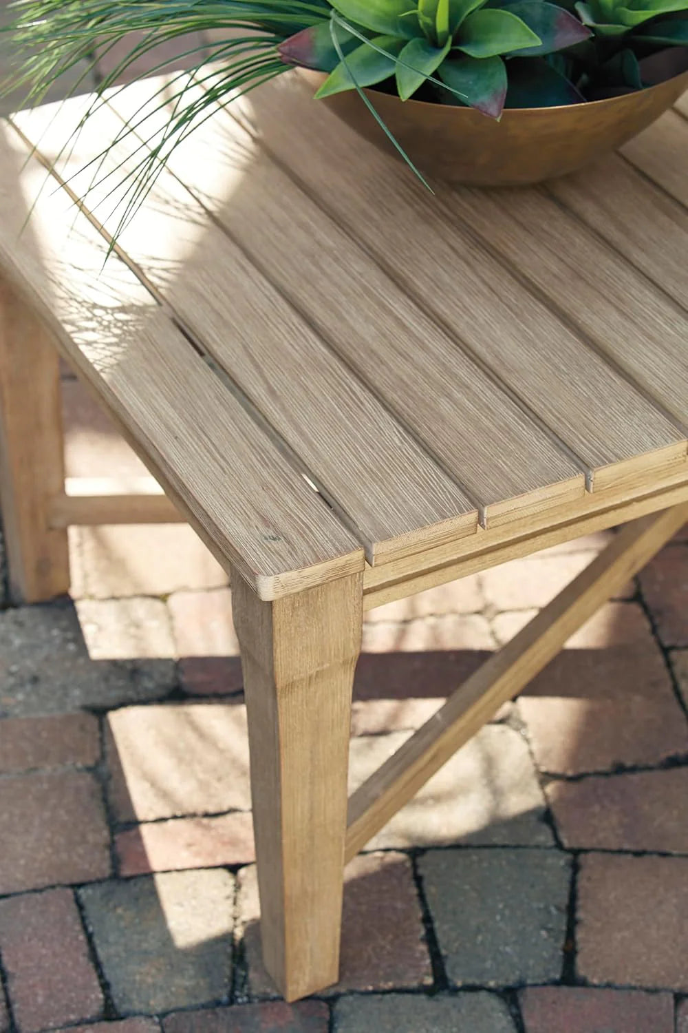 Coastal view outdoor terrace eucalyptus sofa