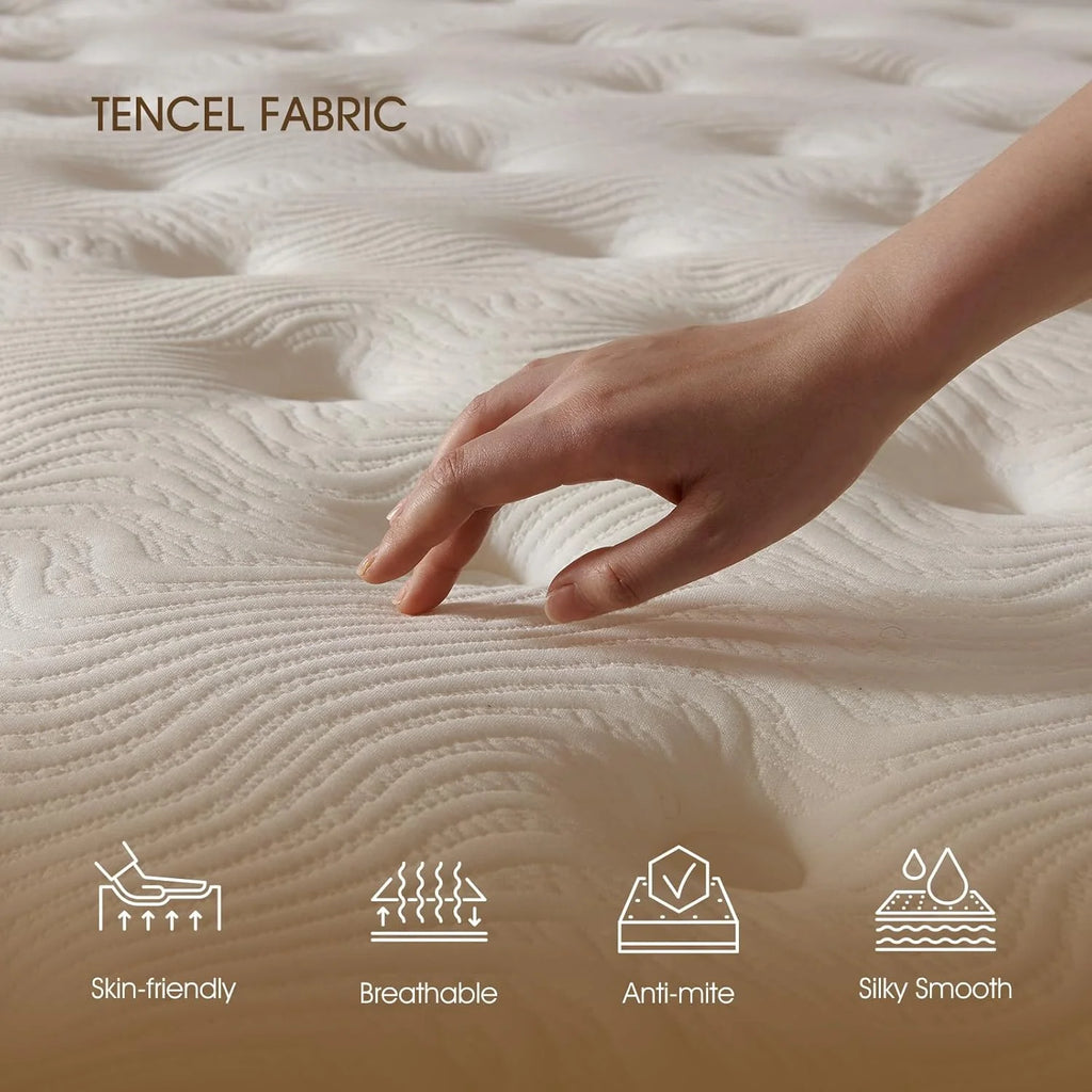 Queen Mattress,12 inch Cooling Gel Memory Foam Mattress,Cool Sleep,Pressure Relief with Medium Firm Support,Improves Sleep,CertiPUR-US Certified for Materials,No Fiberglass,Mattress in a Box