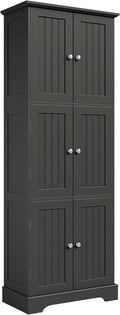 ChooChoo Tall Bathroom Storage Cabinet with 6 Doors, Freestanding Floor Cabinet