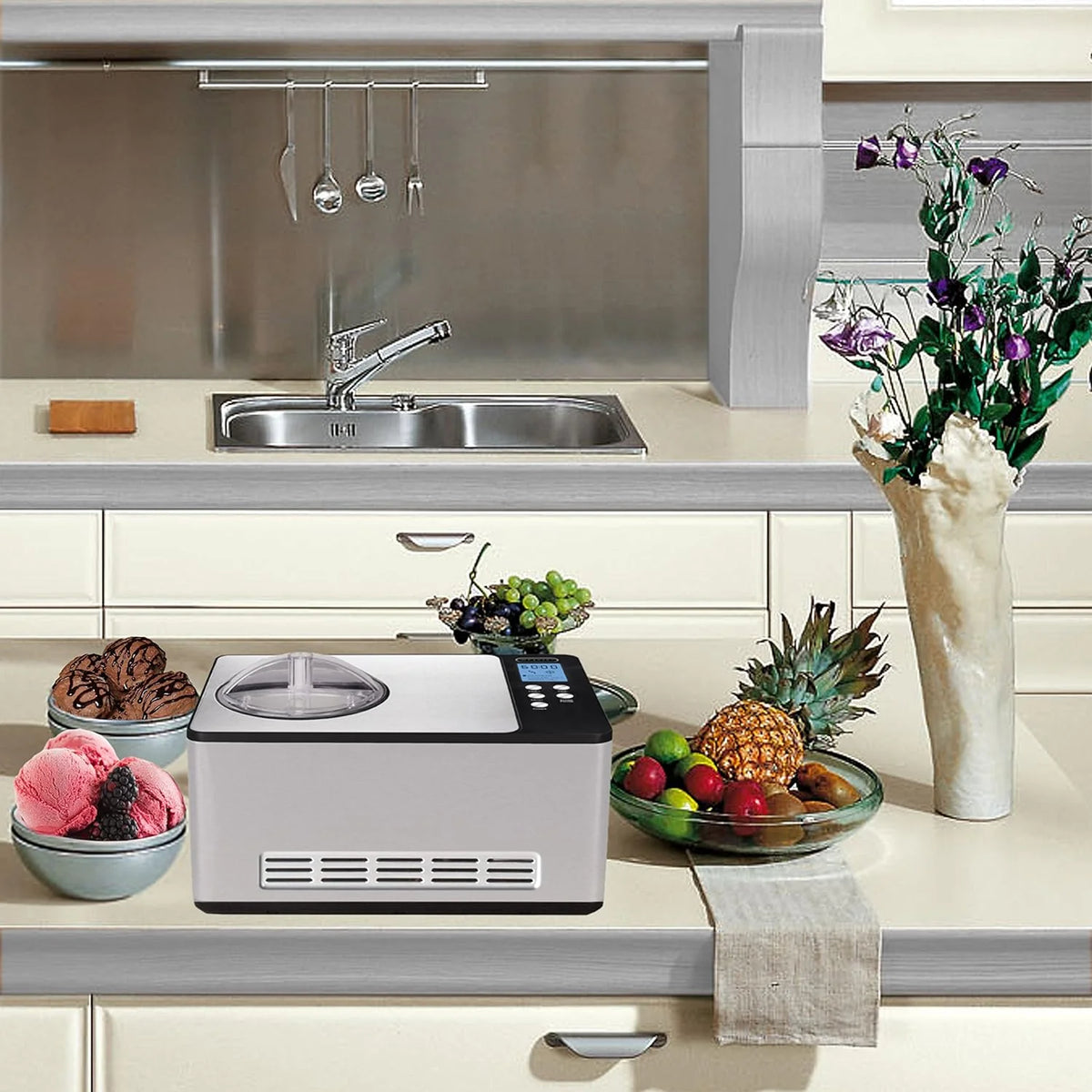 Whynter ICR-300SS 0.5-Quart Stainless Steel Rolled Ice Cream Maker With Compressor