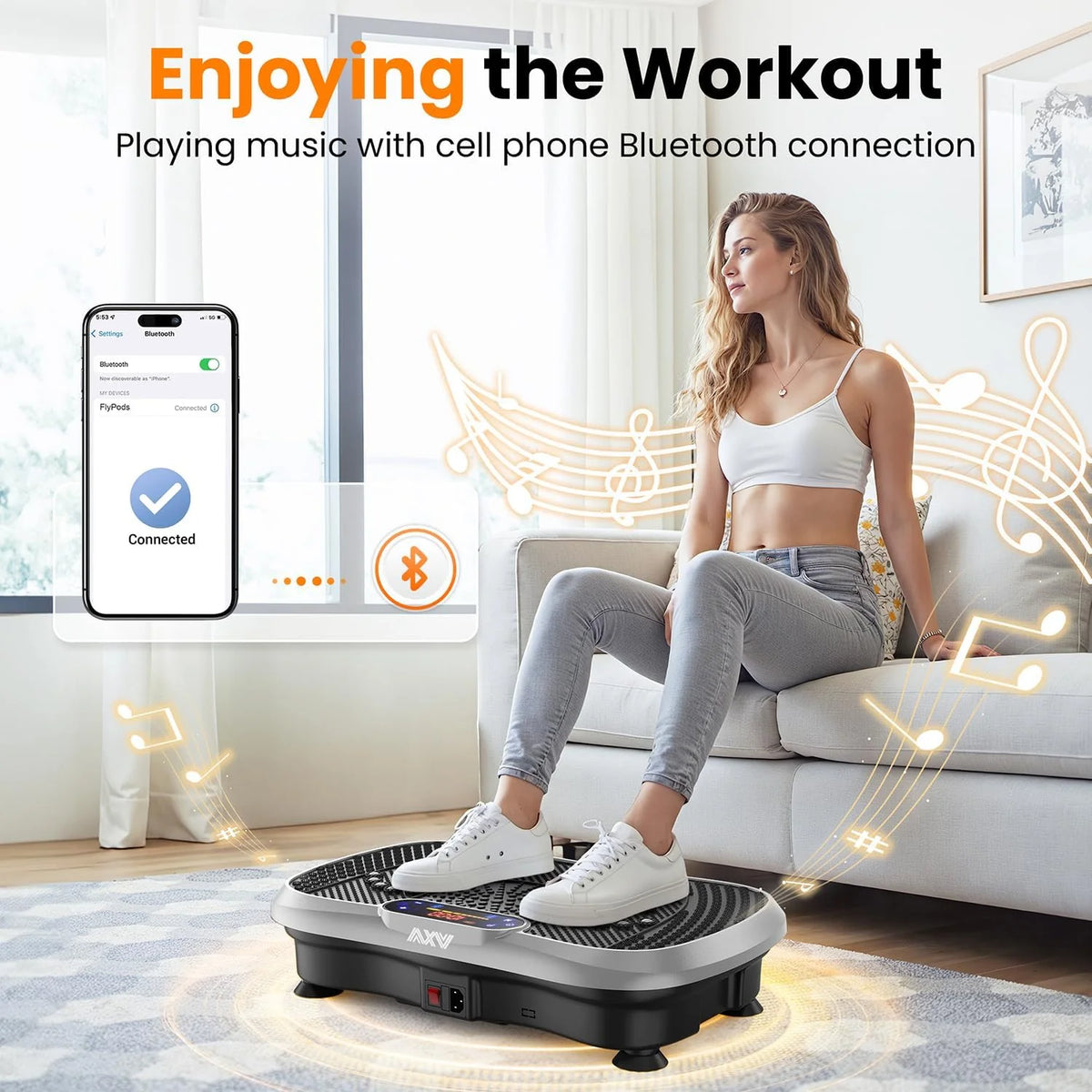 AXV Vibration Plate Fitness Platform Trainer Suitable for men and women to lose weight and burn fat at the gym