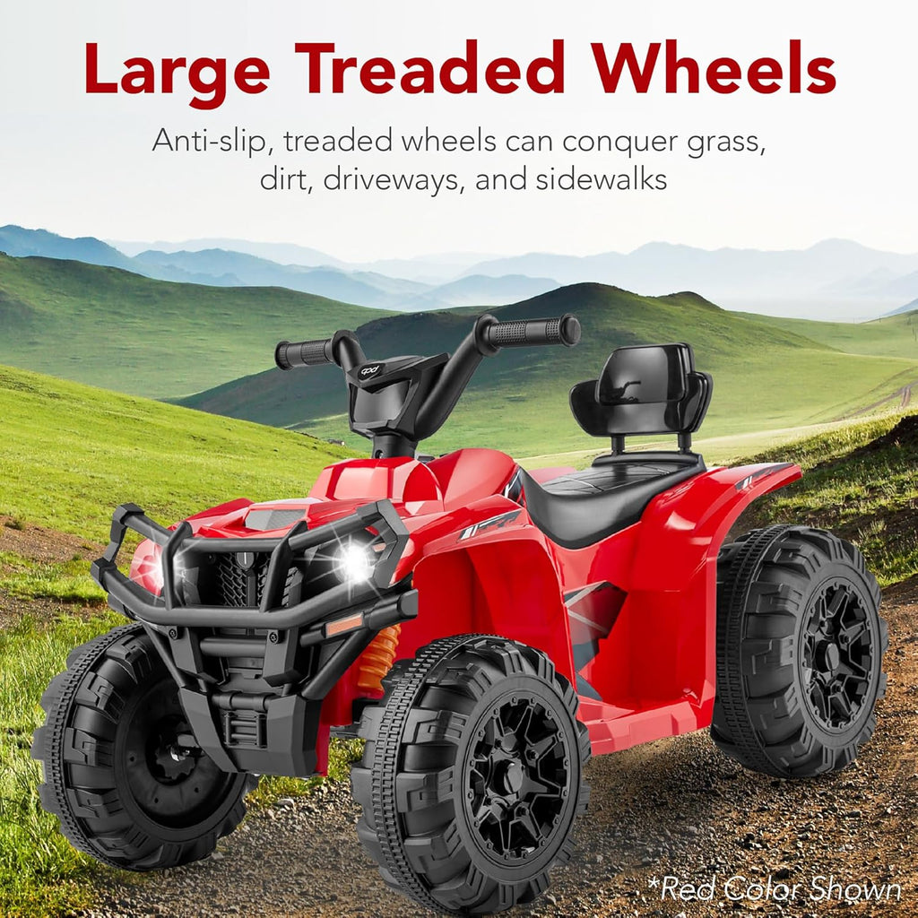 Best Choice Products 12V Kids Ride-On Electric ATV, 4-Wheeler Quad Car Toy w/Bluetooth Audio, 2.4mph Max Speed, Treaded Tires, LED Headlights, Radio