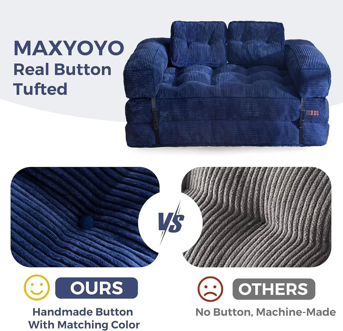 Folding Sofa Bed L-Shaped Convertible Sofa Bed with Armrests and Pillows