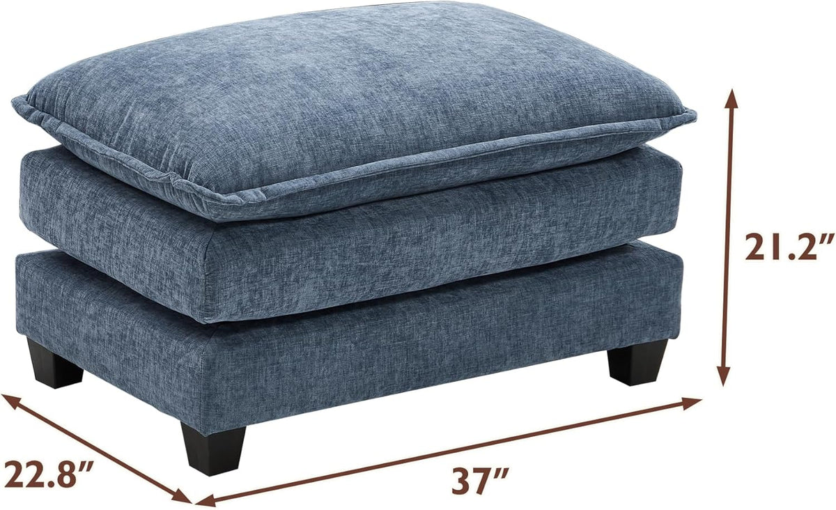 111.4 Inch L Shaped Modern Sofa Modular Cloud Sofa with Ottoman 4 Seater Chenille Deep Seat Sofa