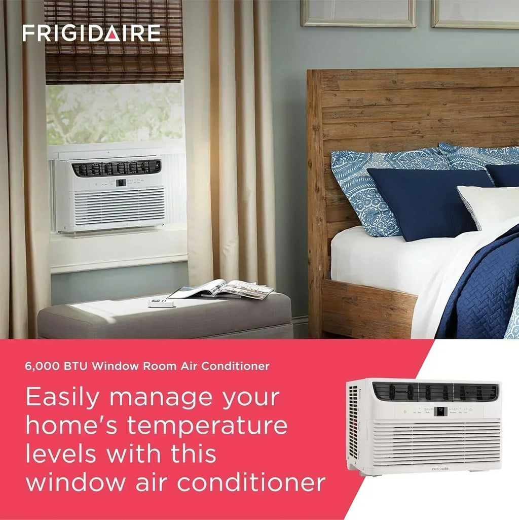 Frigidaire 5,000 BTU Window Air Conditioner Remote Control Cools Up to 150 Sq. Ft. Quiet Operation