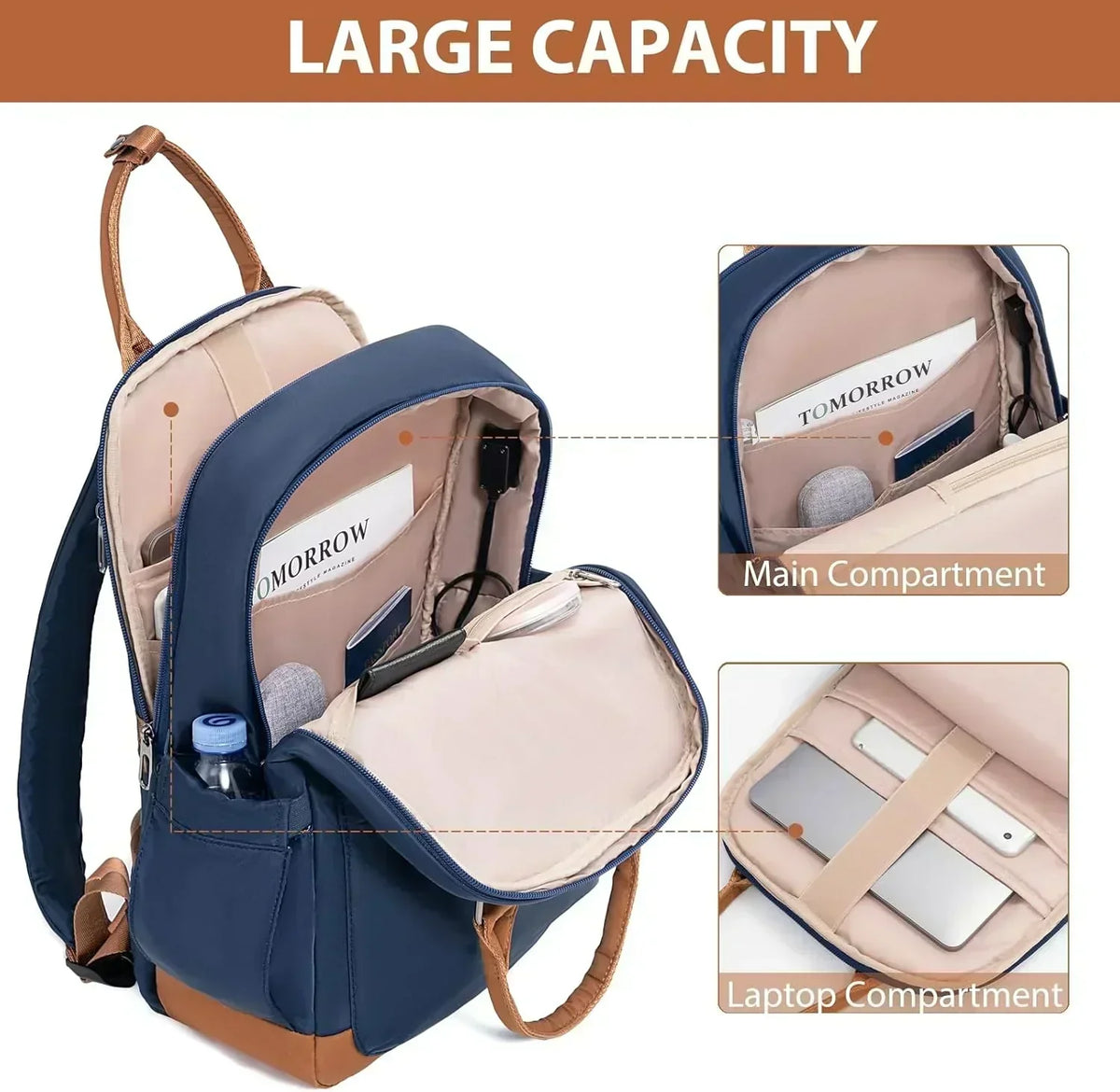 LONG VACATION 6 Piece Luggage Set Carry on Suitcase with ABS+PC hardshell Spinner Wheels