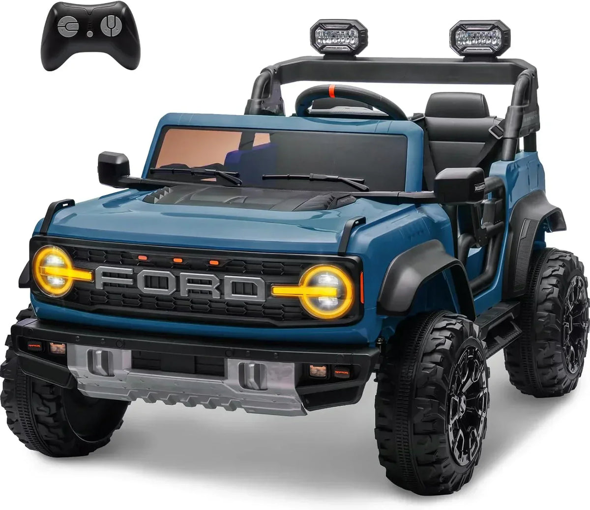 Bronco Raptor Two-Seater Ride-On Car Truck Toy Blue