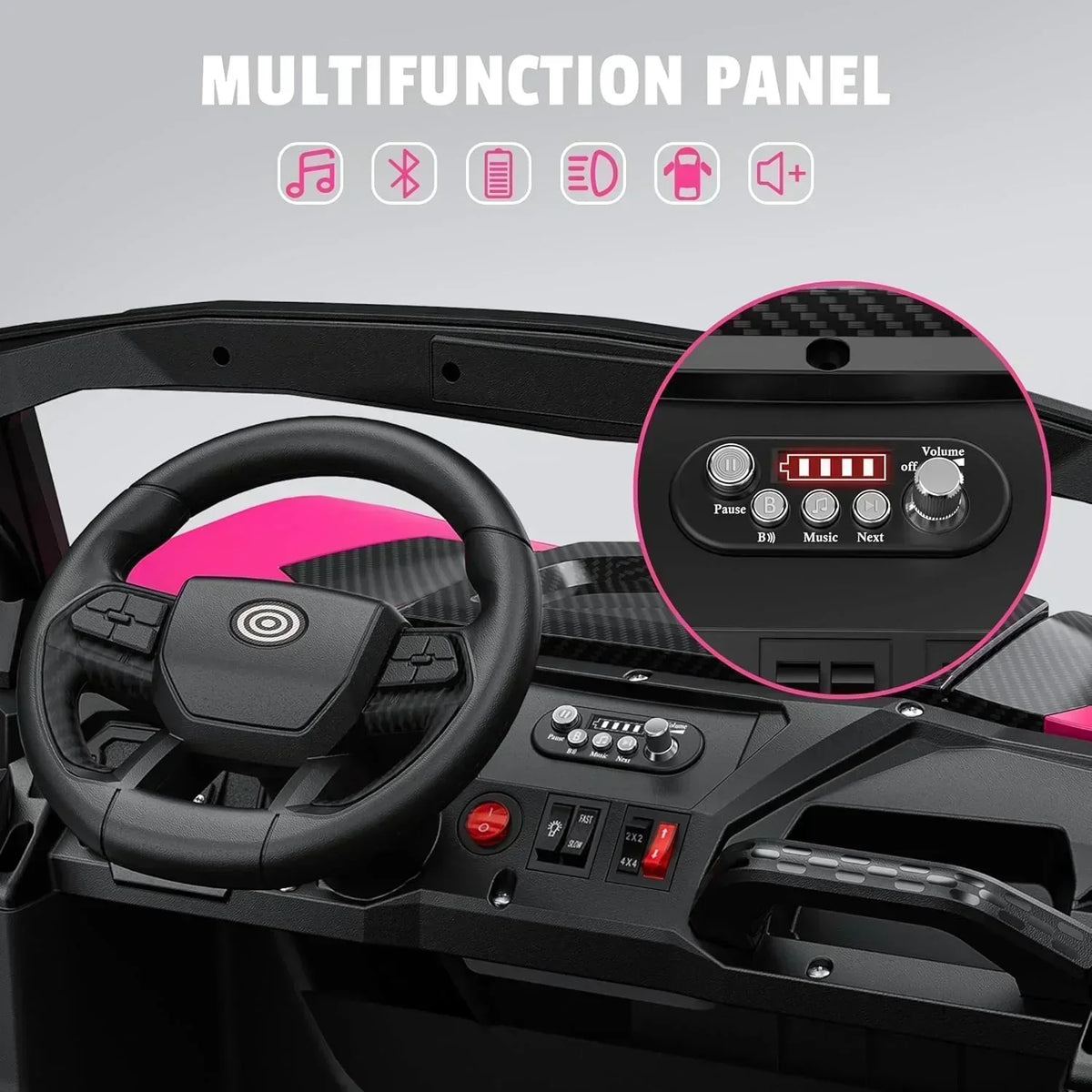Pink all-terrain car travel electric toy truck