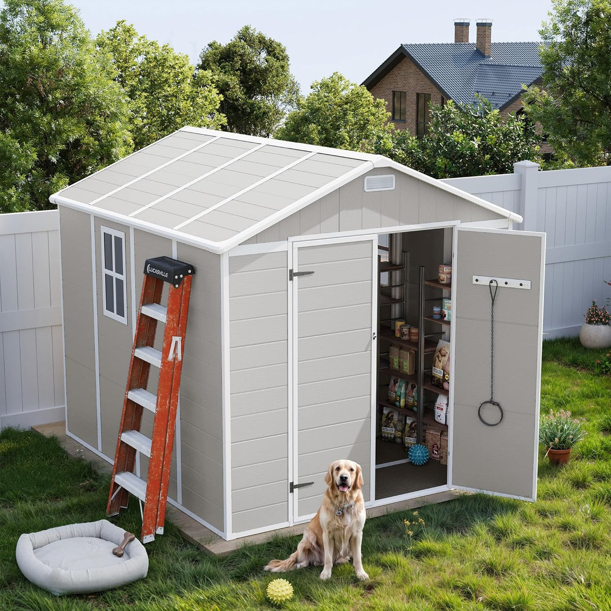 UDPATIO Storage Shed 8 x 10 ft. Resin Shed and Plastic Outdoor Storage