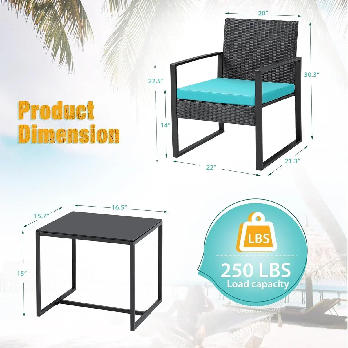 Flamaker 3 Pieces Patio Set Outdoor Wicker Furniture Sets Modern Rattan Chair Conversation Sets