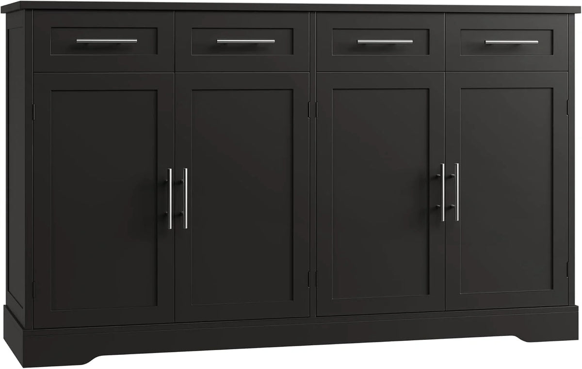 HOSTACK 60 Large Buffet Sideboard with Storage 36 Tall Kitchen Buffet Storage Cabinet 4 Drawer