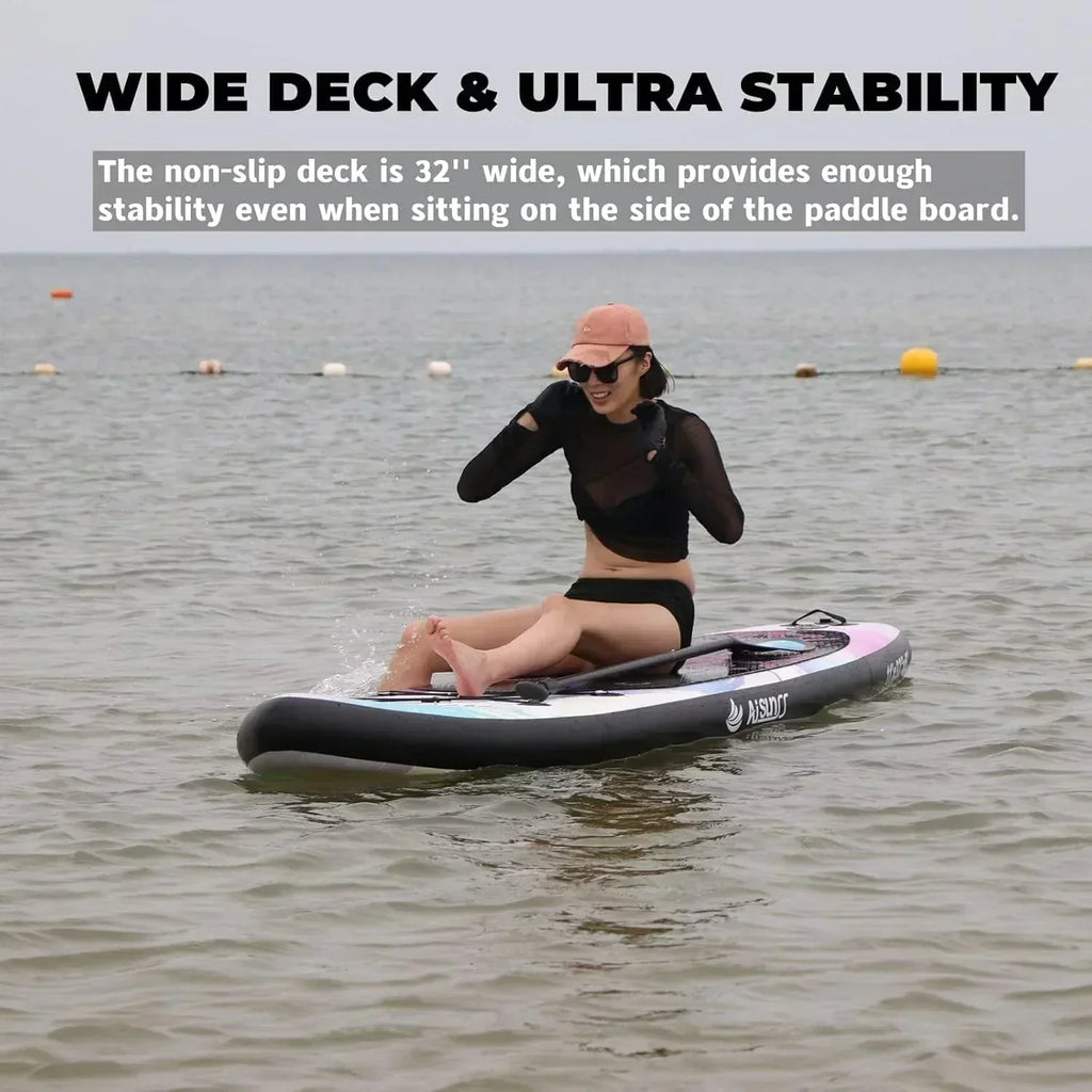Inflatable wide SUP board with SUP carrying bag hand pump 10L waterproof bag