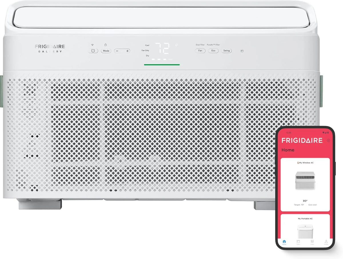 Frigidaire GHWQ103WC1 Inverter Quiet Temp Room Air Conditioner, 10,000 BTU with Wi-Fi Connected, Works with Alexa, Energy Star Certified, Easy-to-Clean Washable Filter, in White