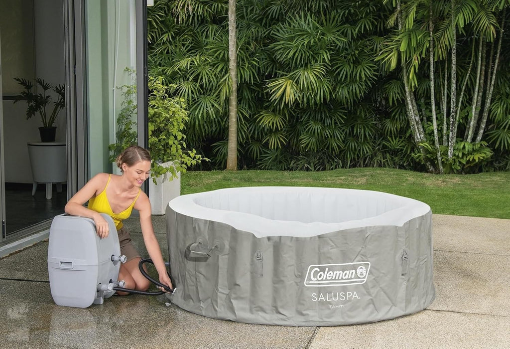 Bestway Palm Springs 4 to 6 Person EnergySense Smart AirJet Plus Inflatable Hot Tub Outdoor Spa