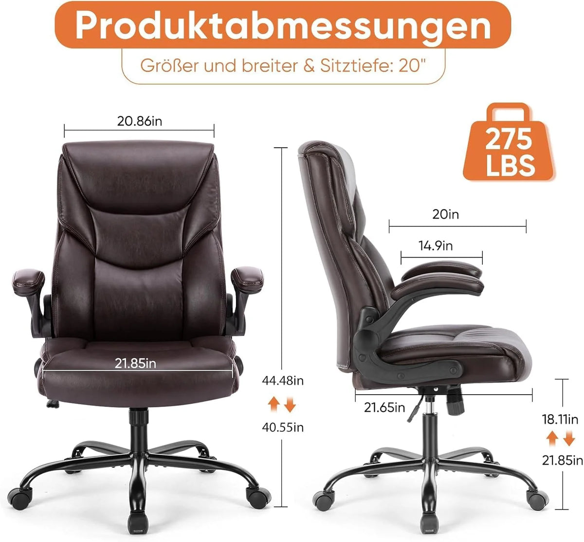 Ergonomic Office Chair Heavy Duty Work Desk Chair Adjustable Swivel Rolling Chair with Wheels