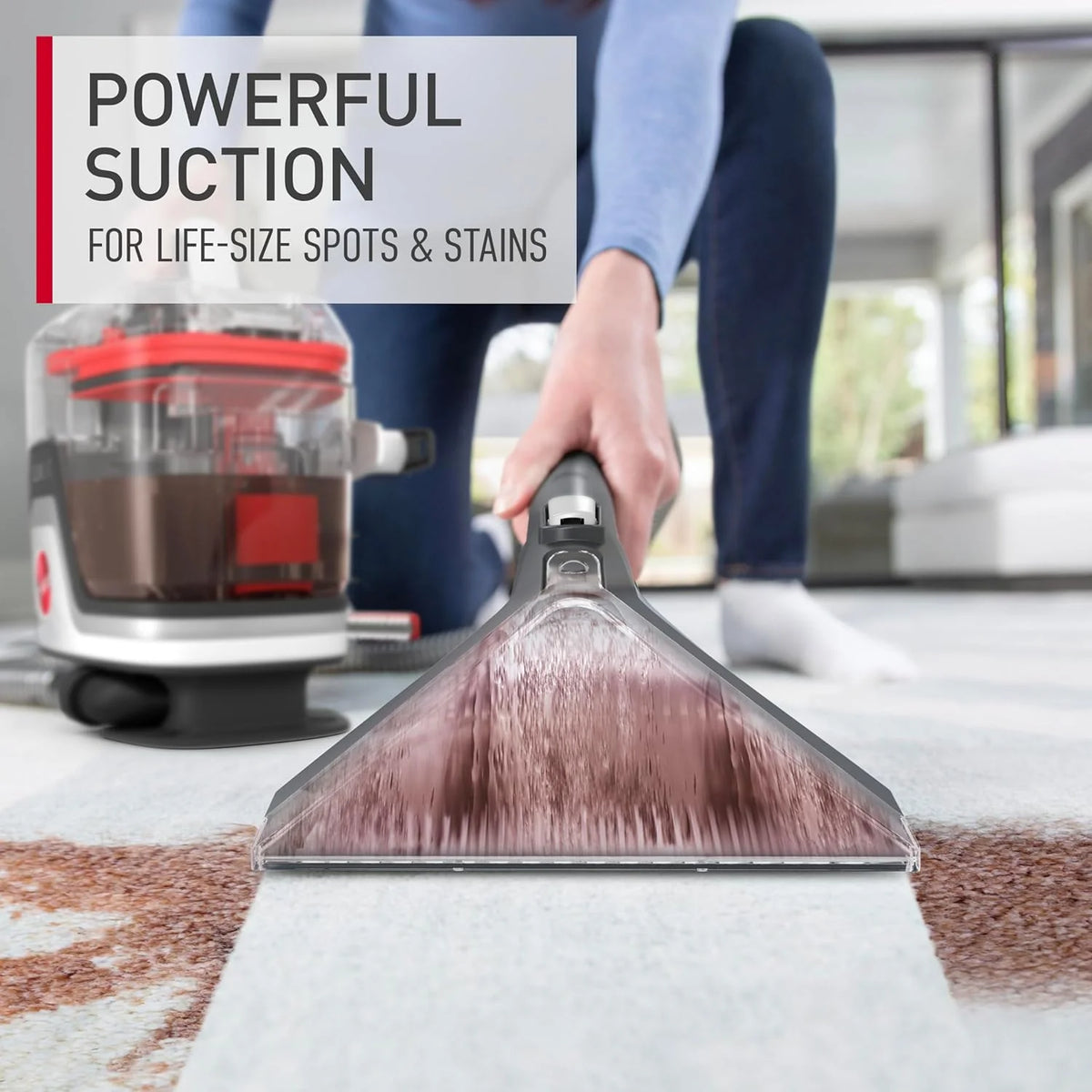 Hoover CleanSlate Plus Portable Carpet & Upholstery Spot Cleaner with Powerful Suction and Multiple Tools