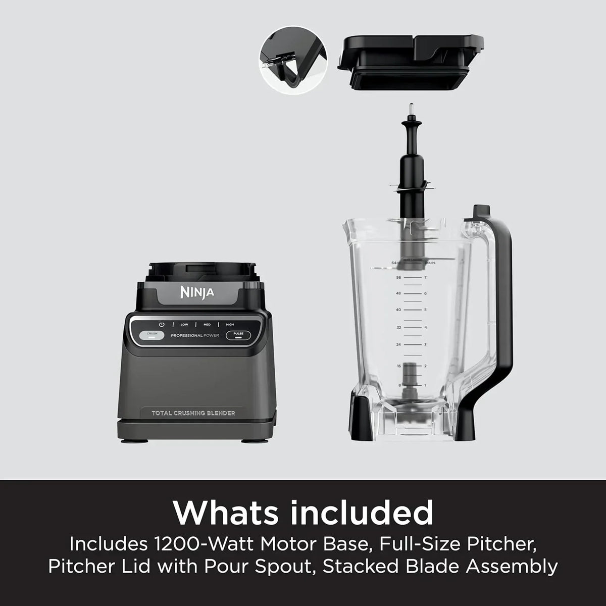 Ninja BL660 Professional Compact Smoothie and Food Processor Blender 1100W 3 Functions