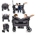 Wagon Stroller for 2 Kids Cargo-Travel Stroller Push-Pull Double Wagon Lightweight Folding Stroller